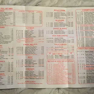 menu