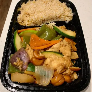 Cashew Chicken with Fried Rice