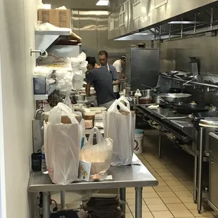 the kitchen of a restaurant