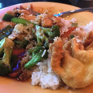 Human chicken with white rice