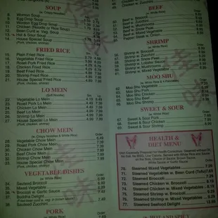 menu