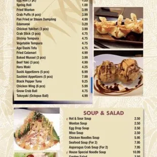 Full Choice of Menu Lomein , dishes , Sashimi , Sushi etc