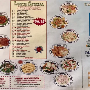 Lunch Special Menu