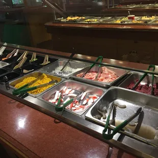 The raw options for the hibachi