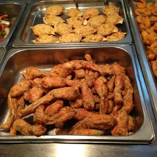 chicken wings and fried chicken, interior