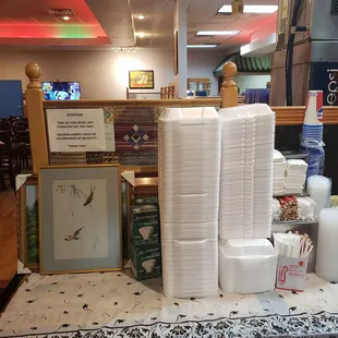 Lightbulbs up front by the to go trays. Right where a responsible business would store them.