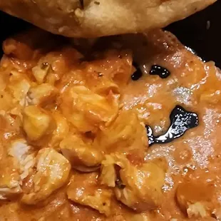 Butter chicken. Naan.