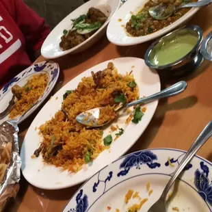 Chicken biryani, Chana masala, &amp; lamb curry !!