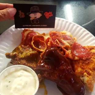 Baby Bros pizza (2 tickets) &amp; wings (1 ticket per wing)