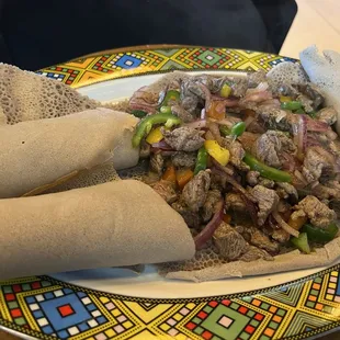 Lamb juicy tibs &amp; injera