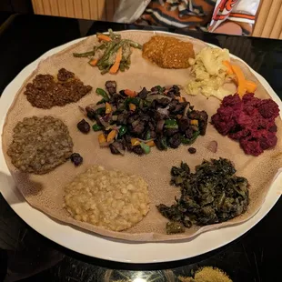 Vegetable combo for two and special dry tibs