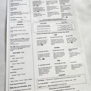menu