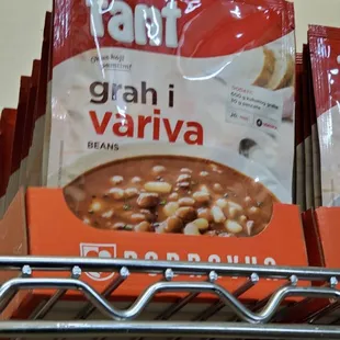 a variety of food items on a shelf