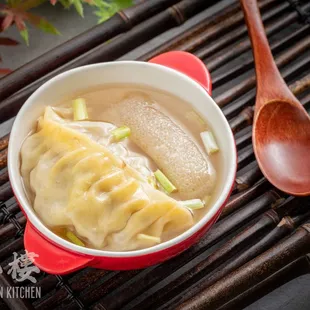Dry Scallops Dumpling Soup