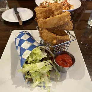 &quot;Best Gyro in Town&quot; (it&apos;s not) and onion rings.