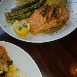 Salmon stuffed with crab meat