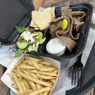 Lamb Open Face Platter with Fries