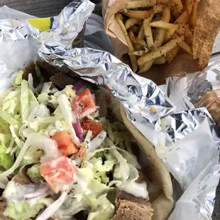 Lamb Gyro and Fries