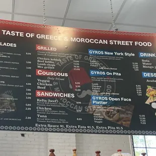 Menu board