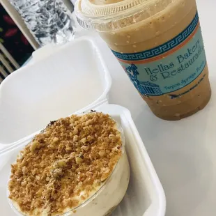 Baklava tiramisu &amp; Greek Frappe - they do use Hellas Desserts and Cups &amp; This is still Taste of Greece shop.