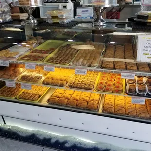 Lots to choose from here! Saragli, Flogeres, Kataifi, Macaroons, Baklava and more!