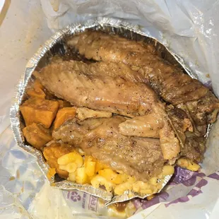 Turkey Wings, Mac &amp; Cheese &amp; Candied Yams