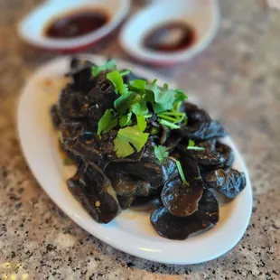 Woodear mushrooms appetizer