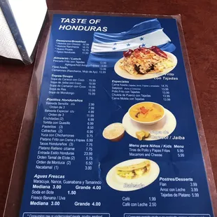 The menu