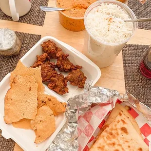 a variety of food on a table