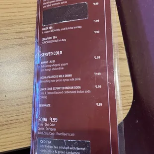 menu