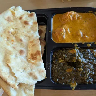 Chicken Tikka Masala &amp; Palak Paneer lunch special