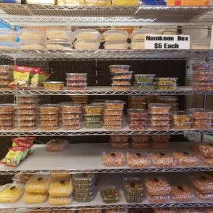 a variety of donuts on display
