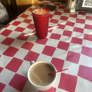 Drinks this is an Indian tea and mango drink