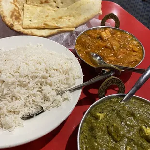 75. Palak Paneer, 76. Paneer Kadahi, and 18. Butter Naan