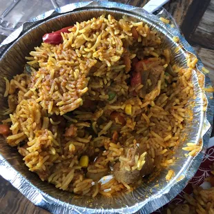 a bowl of rice and vegetables