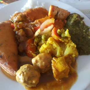 Various dishes from the buffet