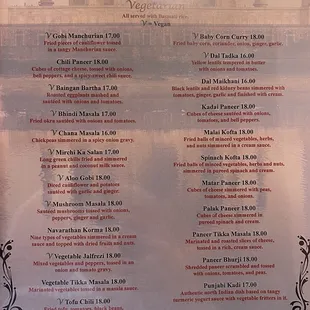 Lots of vegan options