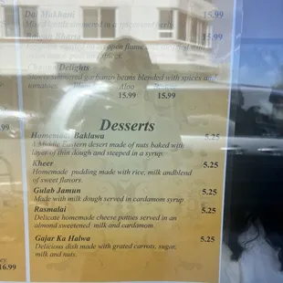 menu