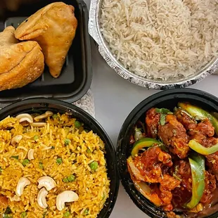 Get the chilli chicken (bottom right in photo) - it&apos;s yum!