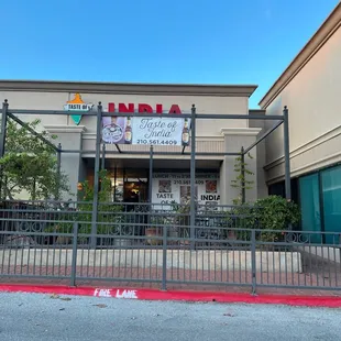 the entrance to the restaurant