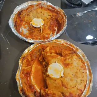 The first is kids lasagna and second adult size