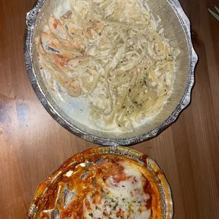 Lasagna &amp; fettuccine Alfredo