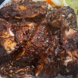 Jerk Chicken W/Rice &amp; Peas and Cabbage