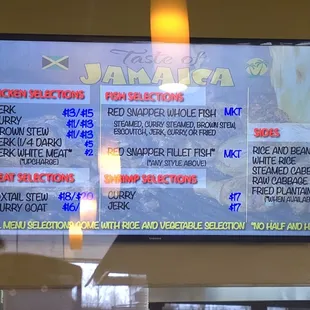 Current menu