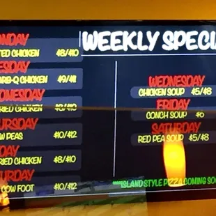 Weekly specials