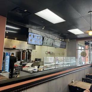 a view of the interior of a restaurant