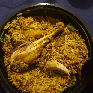 I ordered malabari chicken biryani and I got this. Horrible taste and stale chicken.