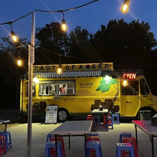 a food truck parked in a parking lot