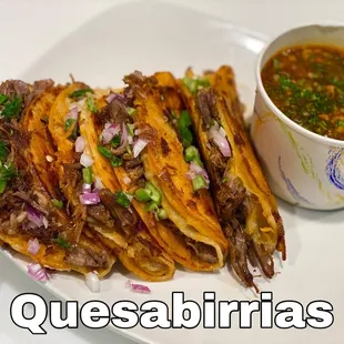a plate of quesadillas