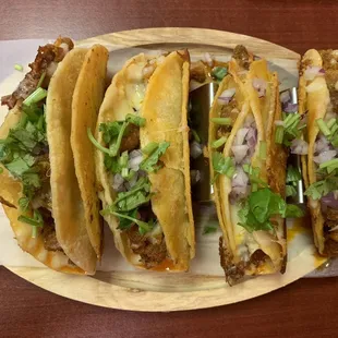 Mr. Cheesy Chorizo tacos, so delicious!